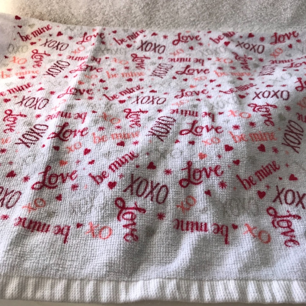 Valentine - Love, Hugs and Kisses, Be Mine Hand Towel- 16 X 23